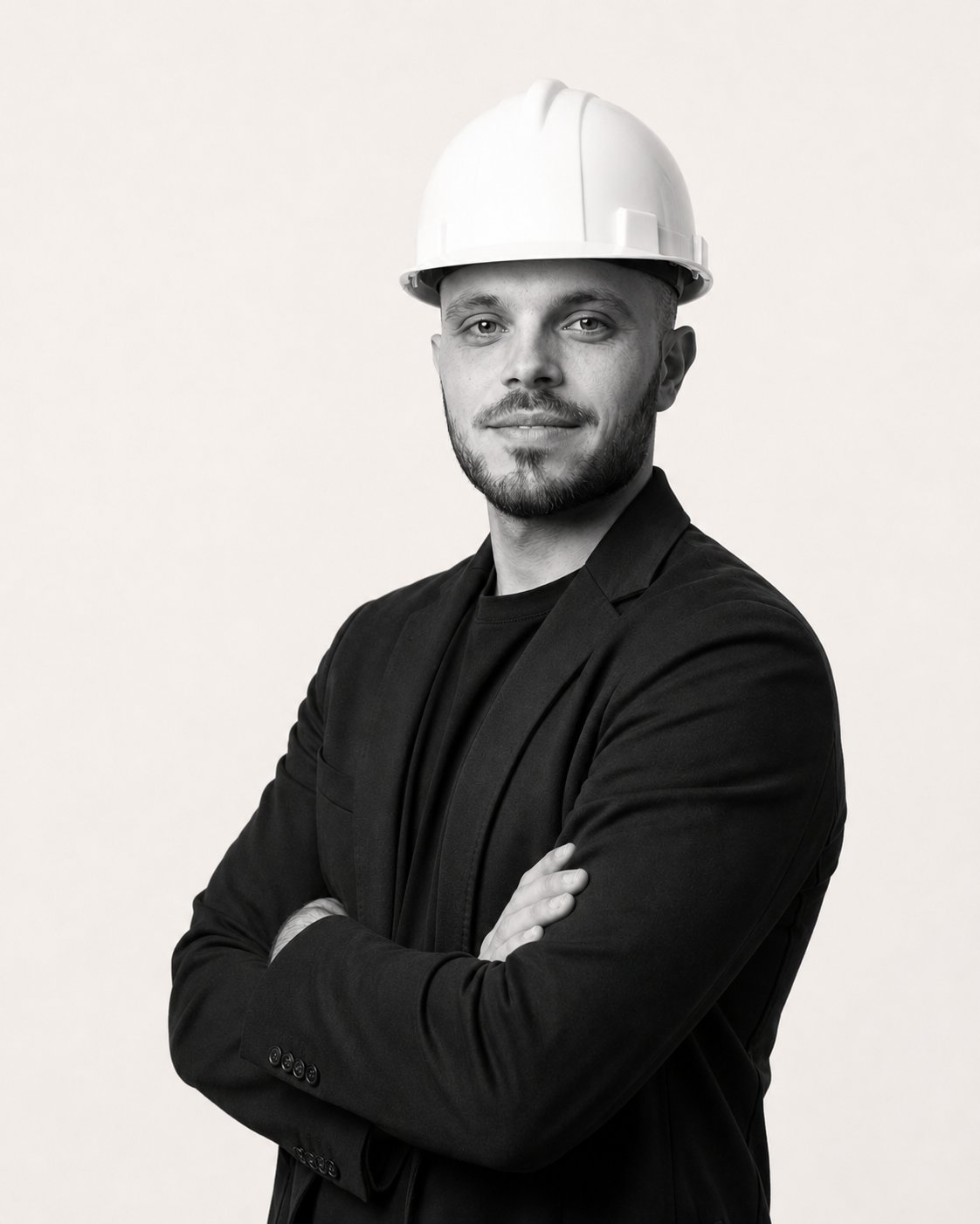 Jorn Huijbers met bouwhelm
